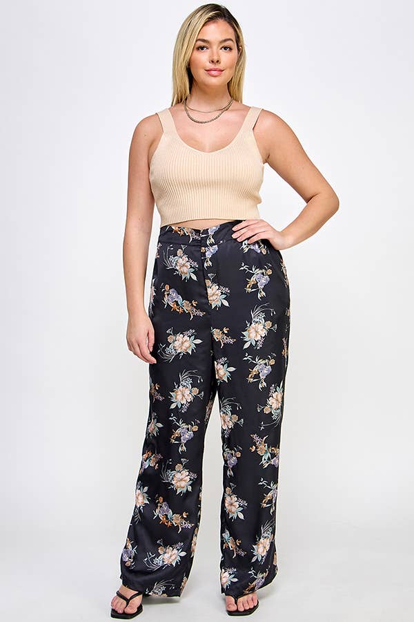 Satin Floral Pant