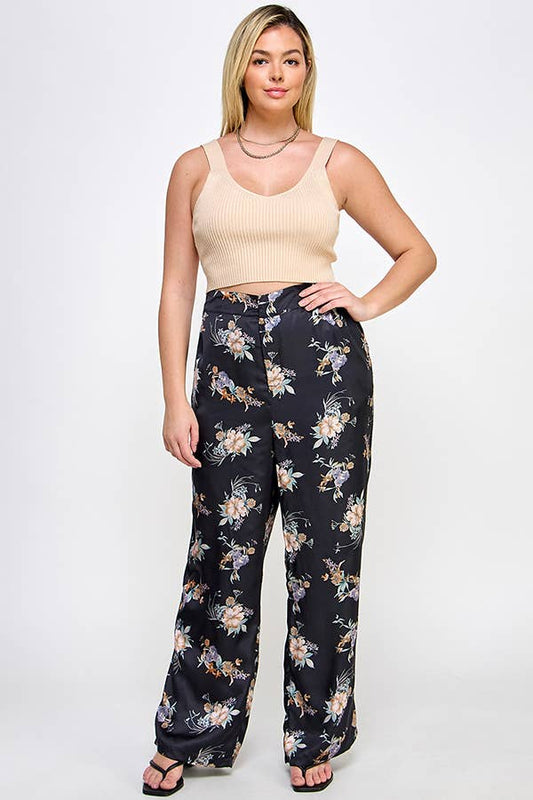 Satin Floral Pant