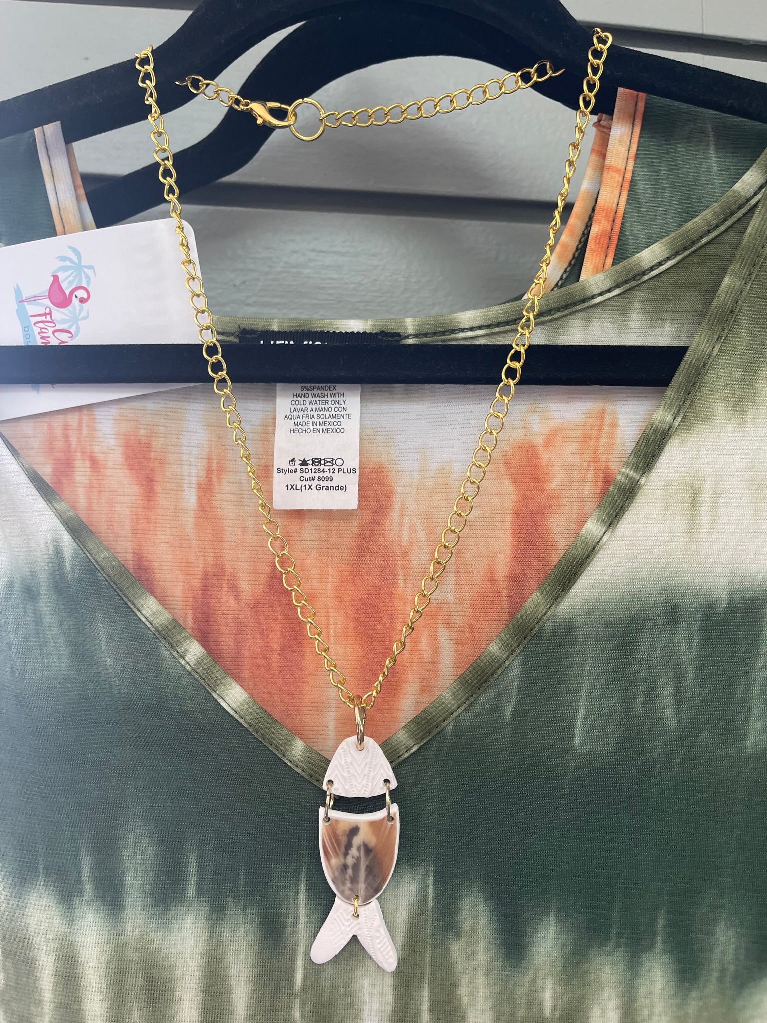 Pheasant Feather Fish Necklace