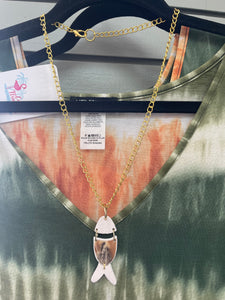 Pheasant Feather Fish Necklace