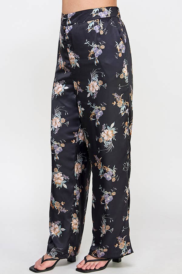 Satin Floral Pant