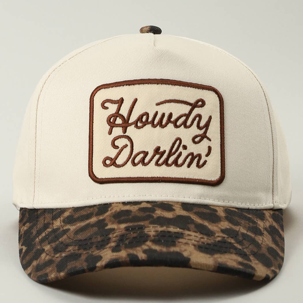 Howdy Darlin' Leopard Brim Trucker Hat