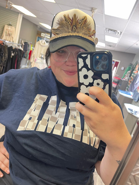 Tan Pheasant Feather Trucker Hat