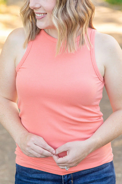 Tara Ribbed High Neck Tank
