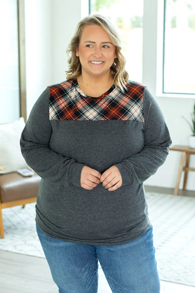 Abby Plaid Accent Top