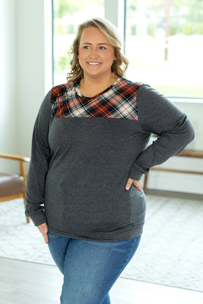 Abby Plaid Accent Top