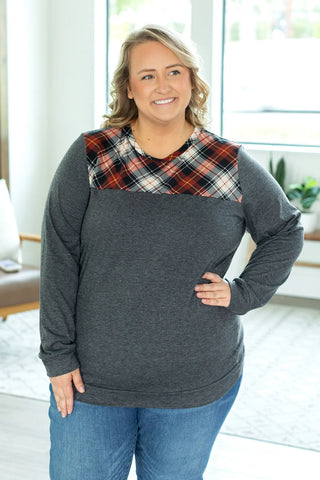 Abby Plaid Accent Top