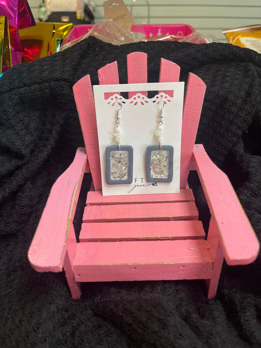 Pearl Confetti Framed Dangle