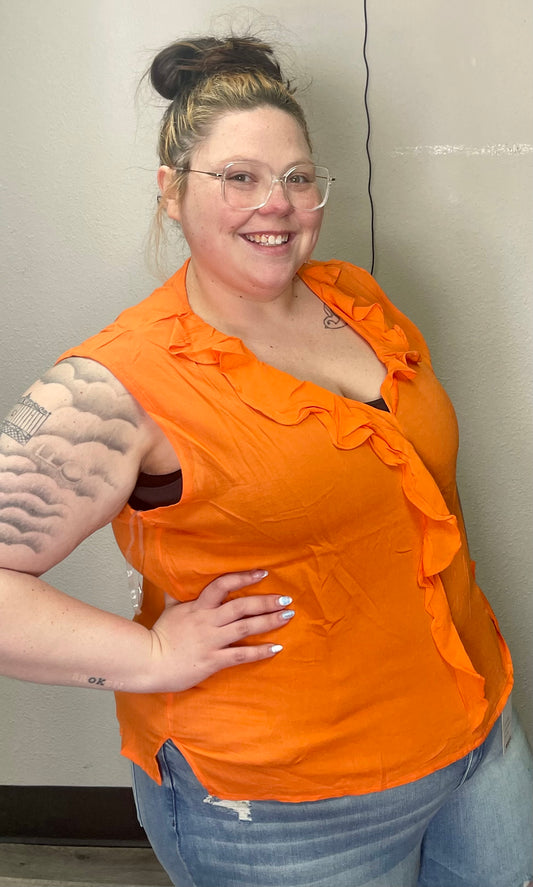 Ruffle V-neck Tank