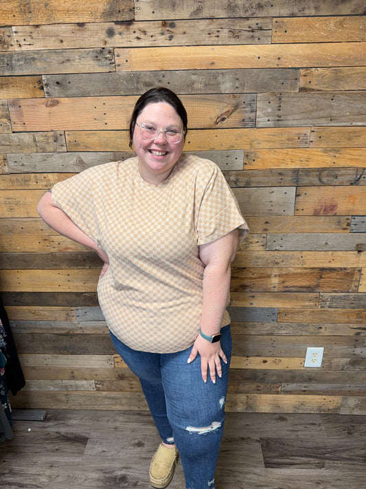 Khaki Checkered Top