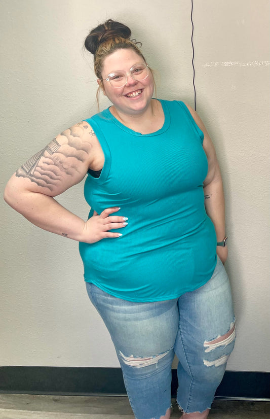 Sleeveless Ribbed Top