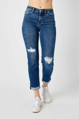 Mid-Rise Distressed Skinny Jean