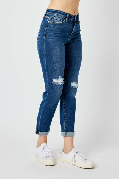 Mid-Rise Distressed Skinny Jean