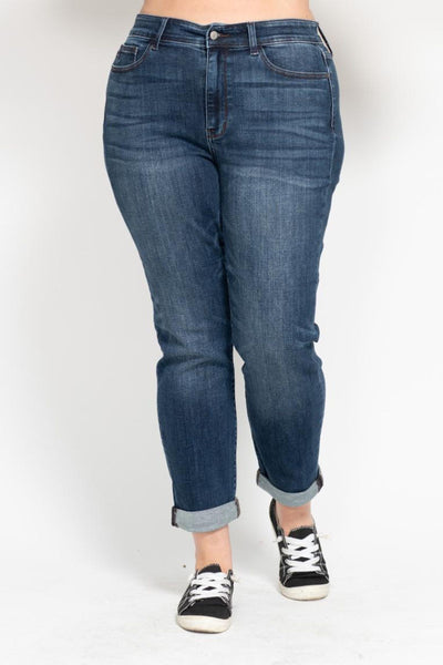 Mid-Rise Slim, Cuffed Denim