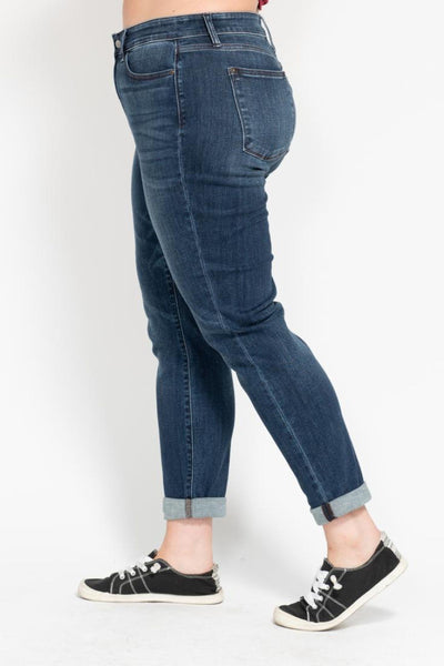 Mid-Rise Slim, Cuffed Denim