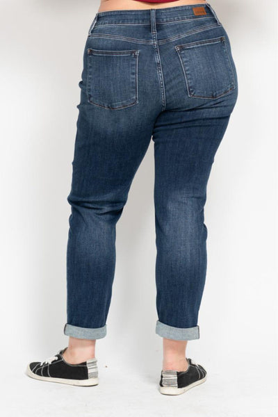 Mid-Rise Slim, Cuffed Denim