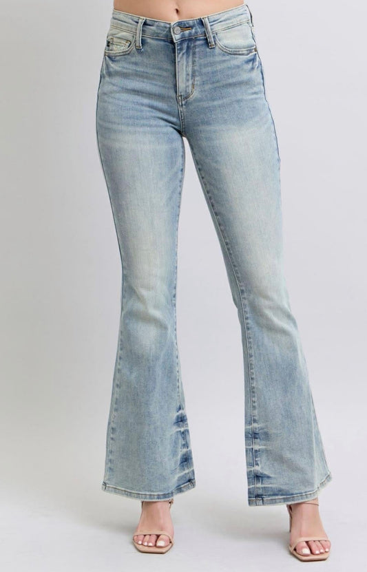 Pin Tack Flare Jeans