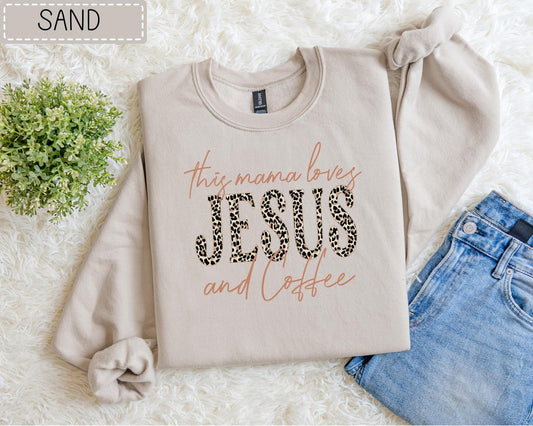 This Mama ❤️ Jesus and Coffee Graphic Tee