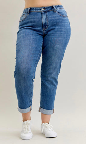 Judy Blue Cuffed & Cutie Boyfriend Jeans