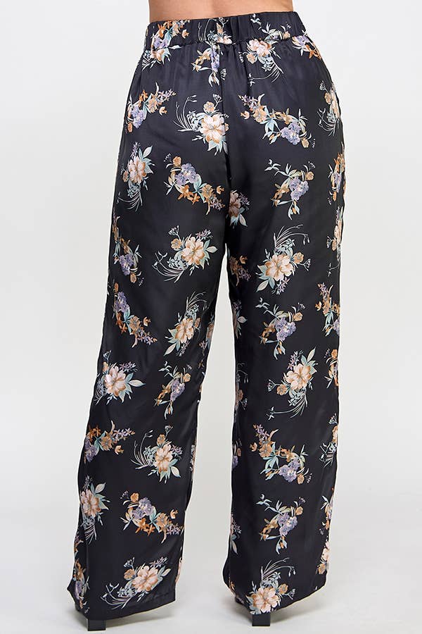 Satin Floral Pant