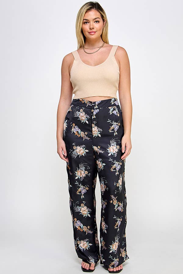 Satin Floral Pant