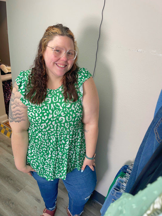 Green Cheetah Sleeveless