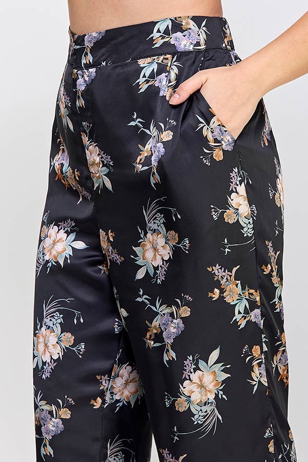 Satin Floral Pant