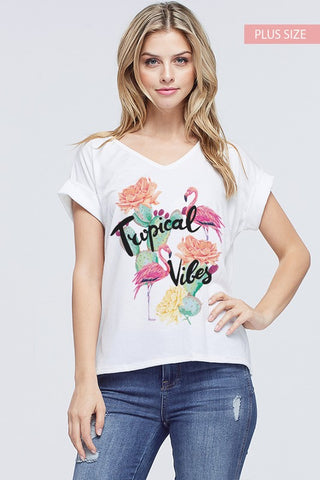 $14 Tropical Vibes Graphic Tee