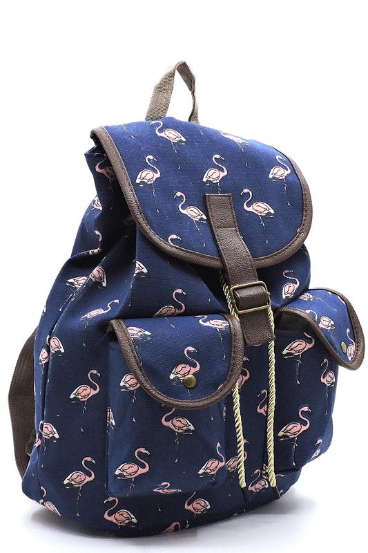 Flamingo Printed Backpack
