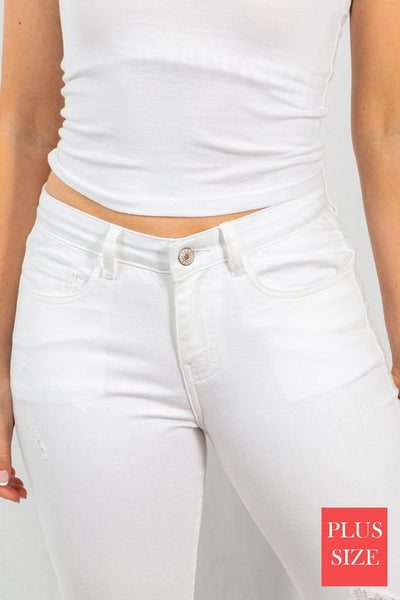 $15 White Distressed Denim Jeans