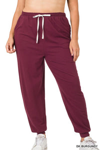 $9 French Terry Joggers 2X Burgandy Only