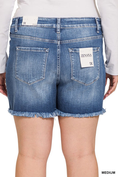 $18 Mid-Rise Denim Shorts 3X Only