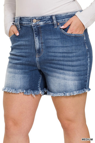 $18 Mid-Rise Denim Shorts 3X Only