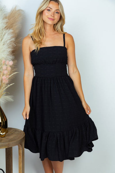 Black Woven Tank Dress