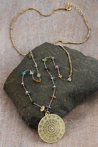 Multi Stone Chain Necklace