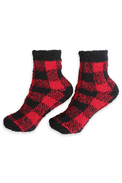 Buffalo Plaid Mini-Crew Socks