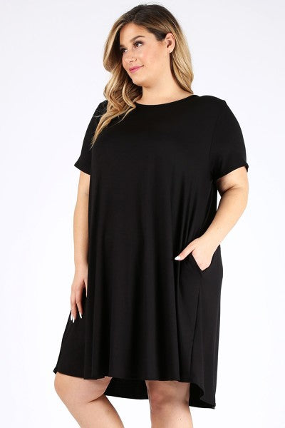 Short Sleeve Black Dress