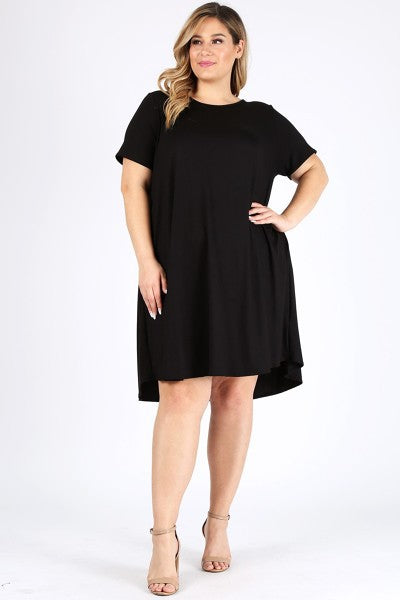 Short Sleeve Black Dress
