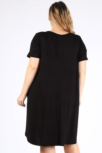 Short Sleeve Black Dress