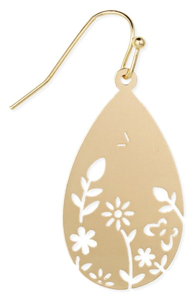 Garden Floral Gold Cutout Earring