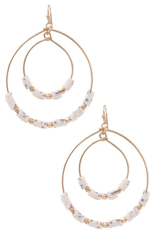 Rubber Bead Teardrop Earrings