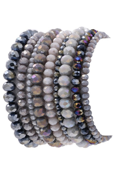 Assorted Faceted Bead Bracelet Set