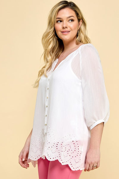 $15 Button Down Lace Top with Cami
