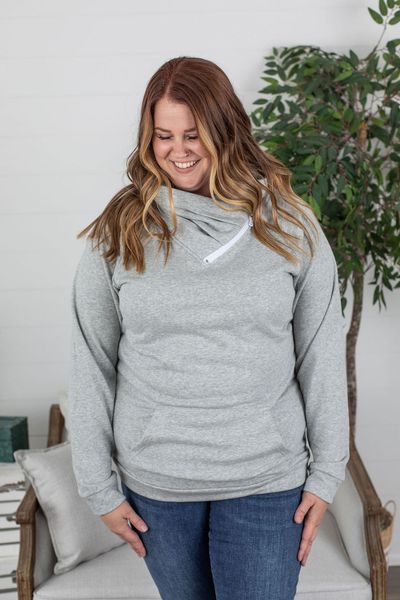 Grey Cowl Neck Sweatshirt