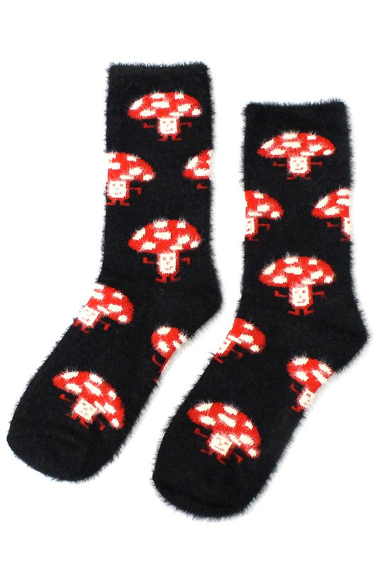 Mushroom Fuzzy Socks