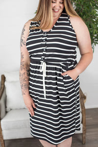 Sadie Dress - Black Stripe
