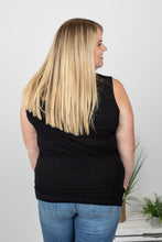 Ribbed Henley Tanks - Black