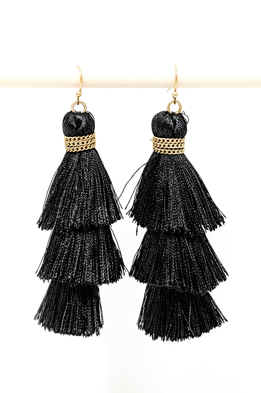 Fish Hook Thread Tassel Earrings